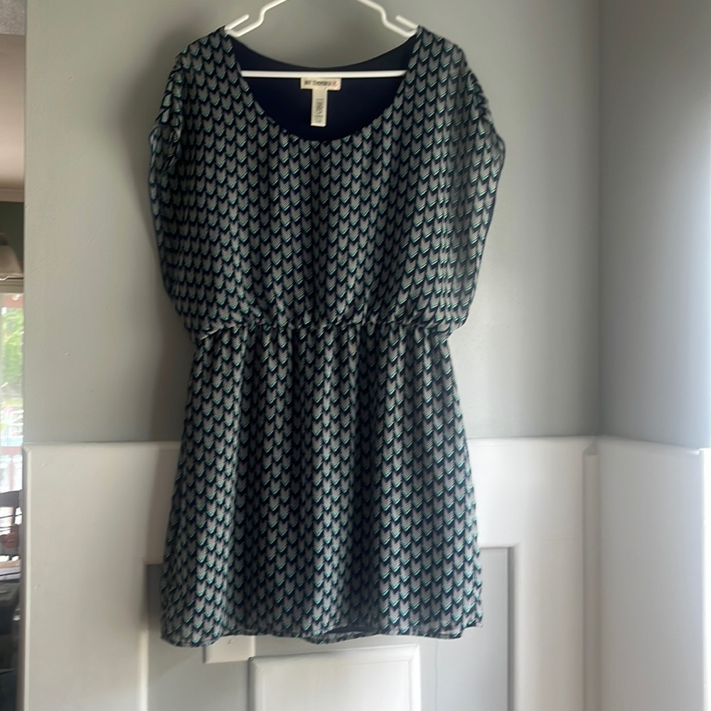 Hot Tempered Blue Patterned Mini Dress, XL